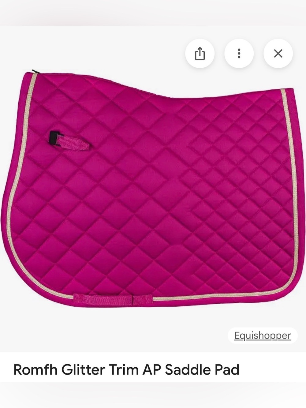 ROMFH Hot Pink Glitter Saddle Pad Set